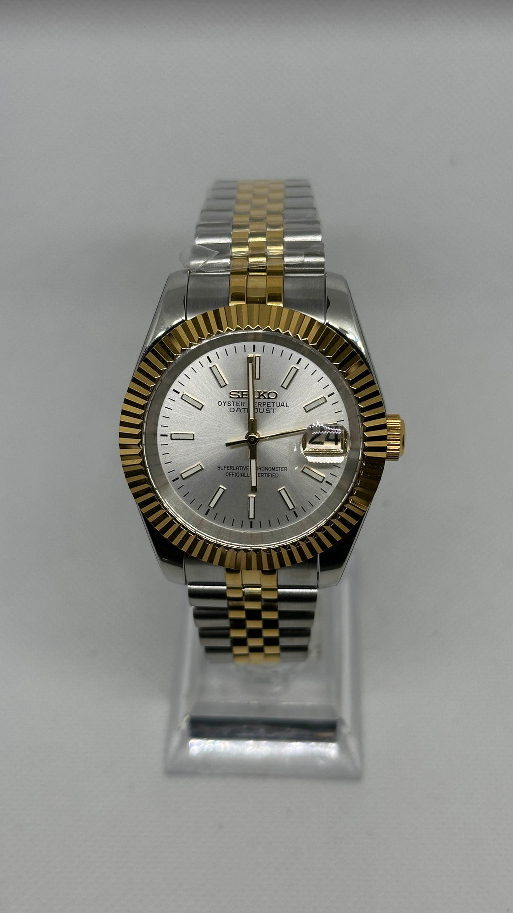 Silver Datejust | Two Tone Gold