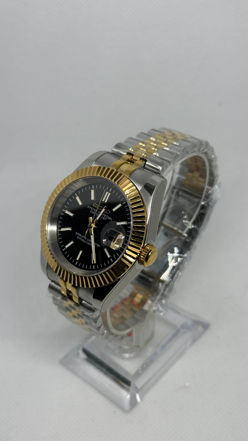 Black Datejust | Two Tone Gold