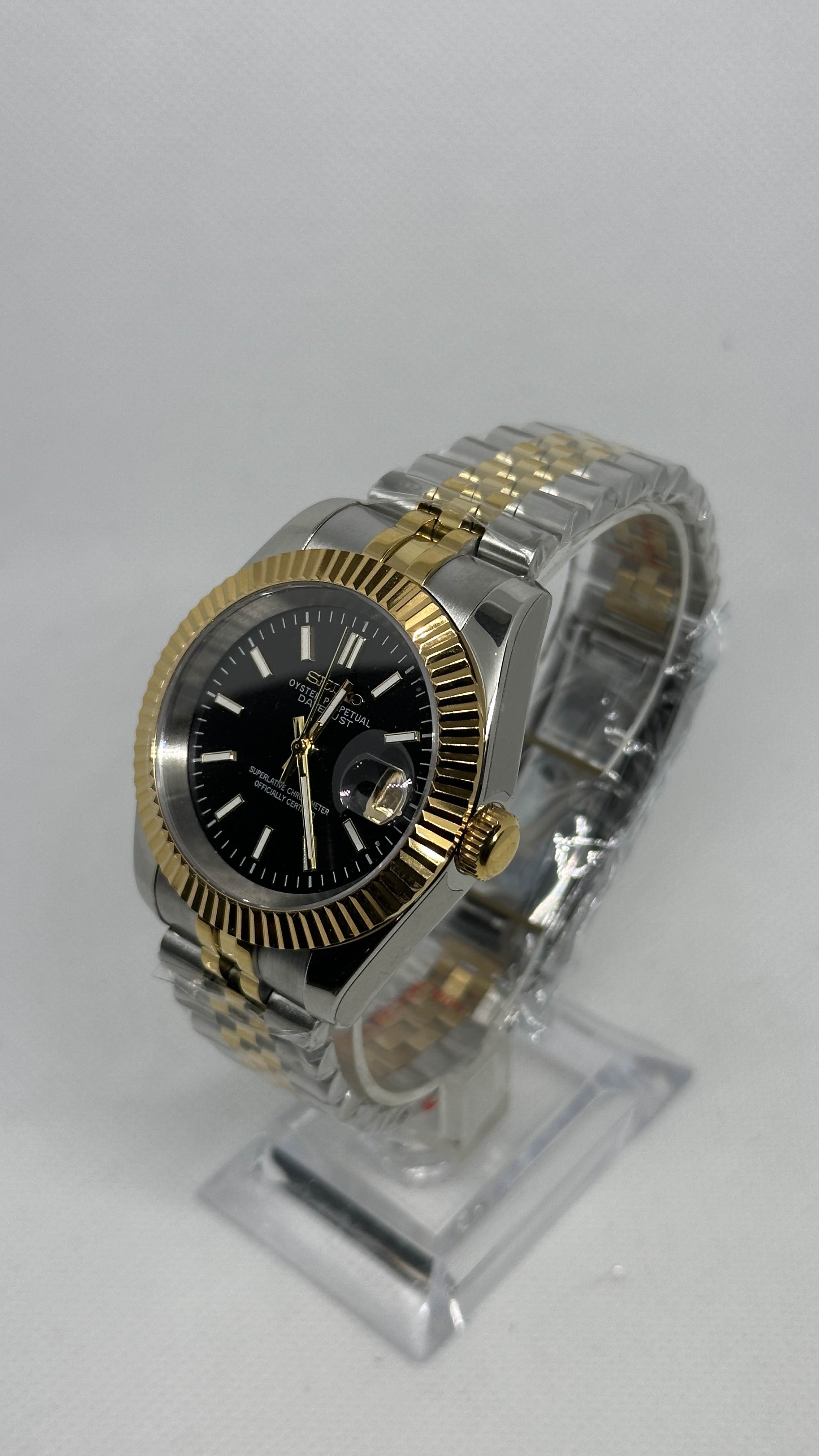 Black Datejust | Two Tone Gold